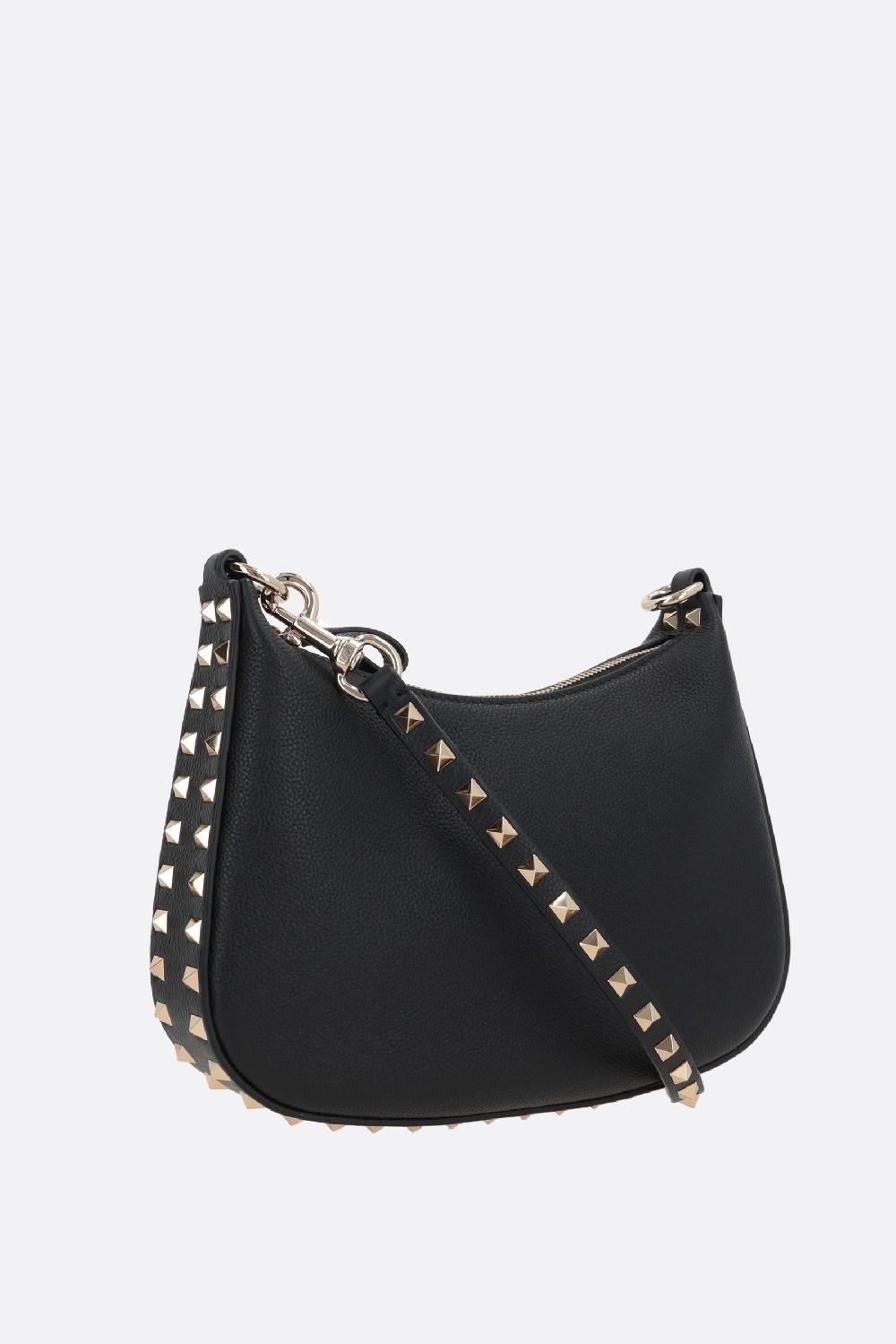 VALENTINO GARAVANI borsa hobo Rockstud small in pelle martellata Novità