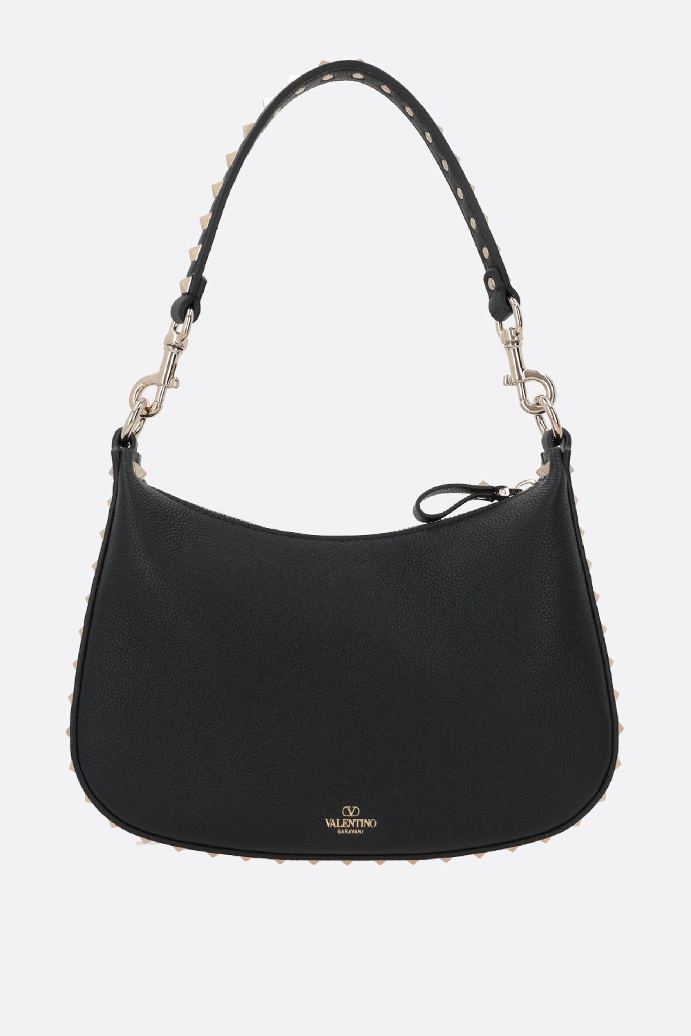 VALENTINO GARAVANI borsa hobo Rockstud small in pelle martellata Novità