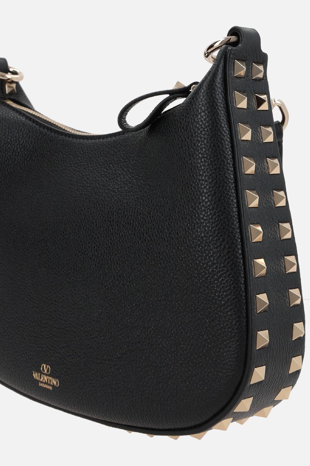 VALENTINO GARAVANI borsa hobo Rockstud small in pelle martellata Novità