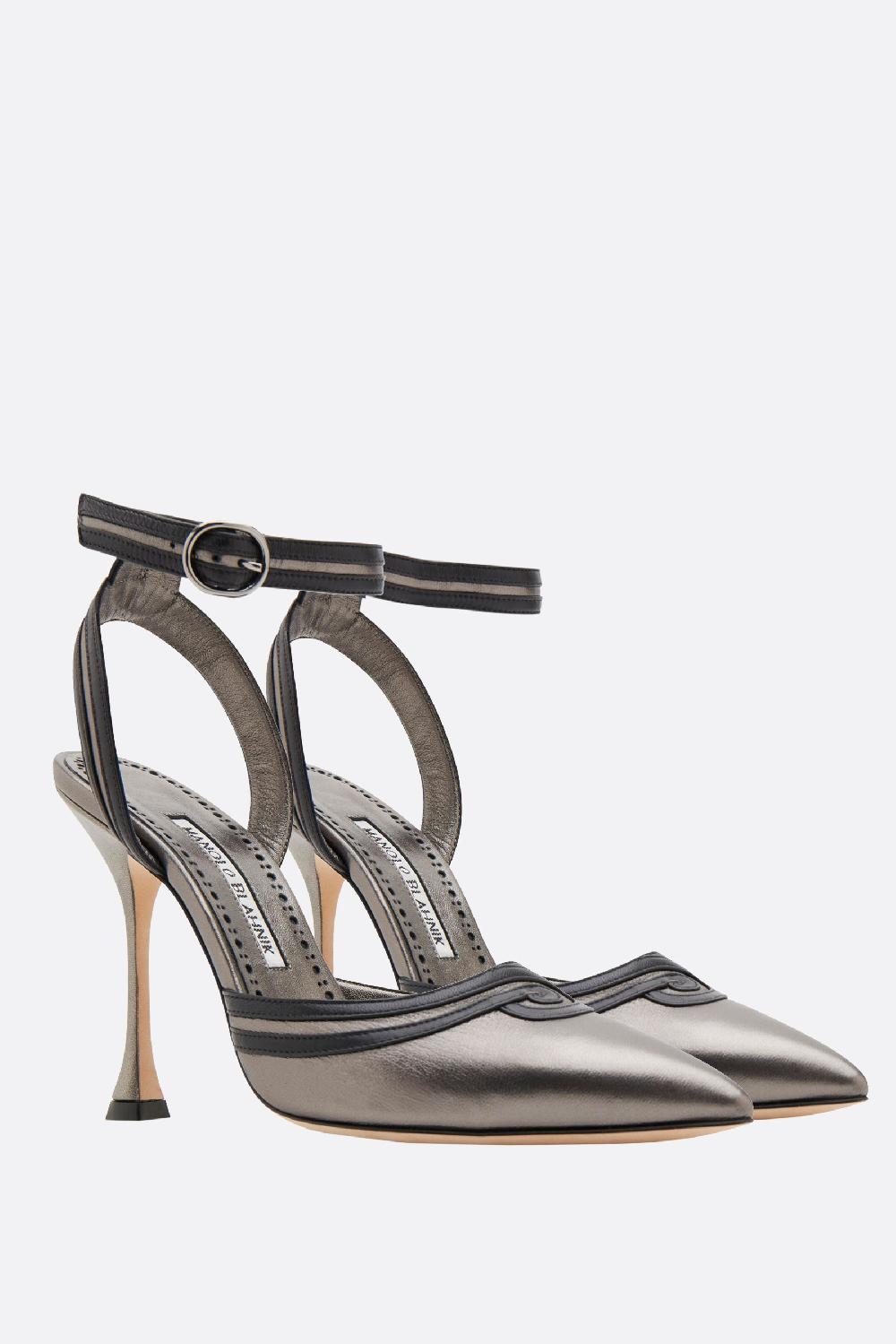 MANOLO BLAHNIK slingback Chonga in nappa laminata Saldi