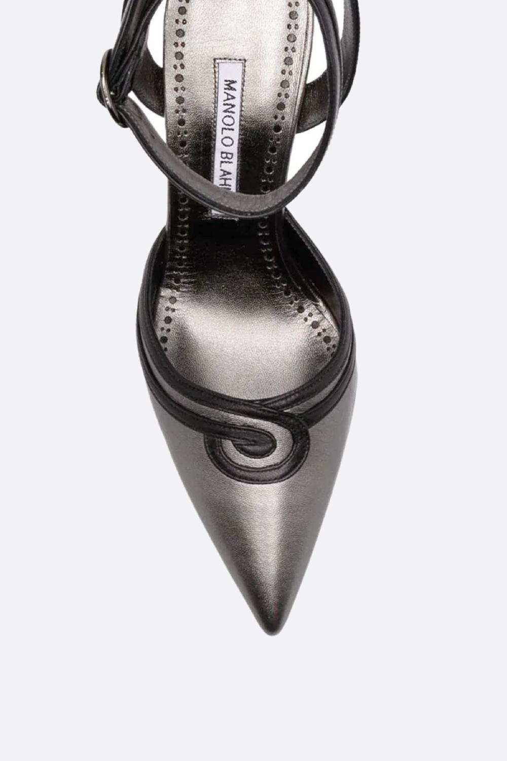 MANOLO BLAHNIK slingback Chonga in nappa laminata Saldi
