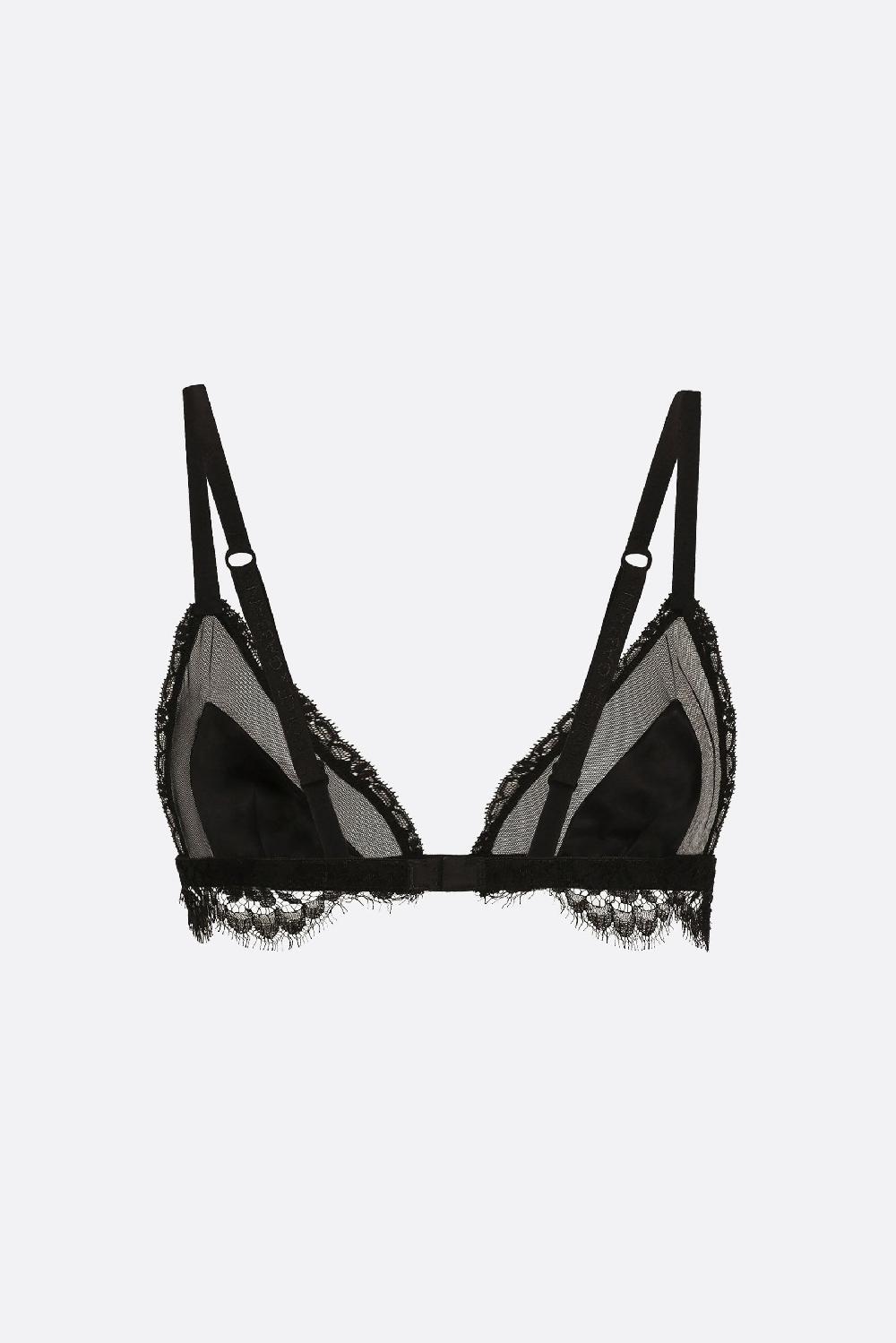 DOLCE & GABBANA reggiseno a triangolo in raso e tulle Saldi Di Fabbrica