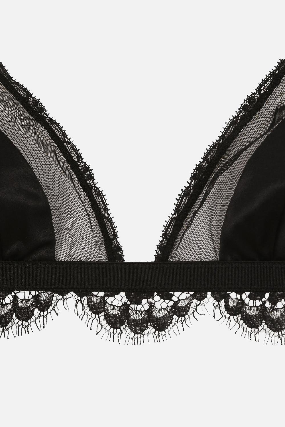 DOLCE & GABBANA reggiseno a triangolo in raso e tulle Saldi Di Fabbrica