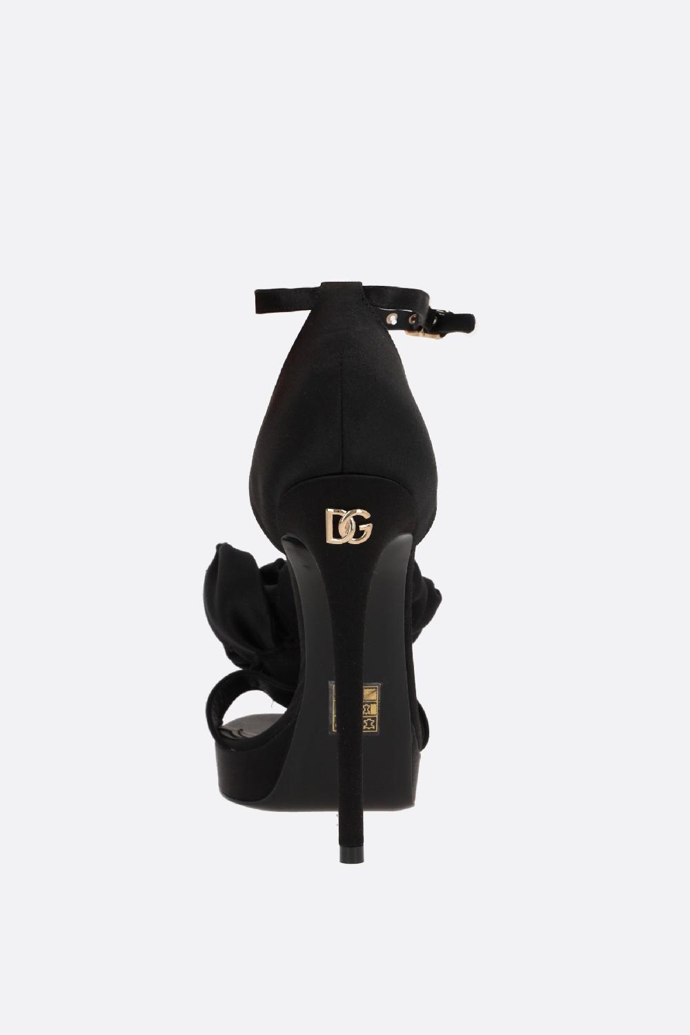 DOLCE & GABBANA sandalo platform in raso con fiore Vendita