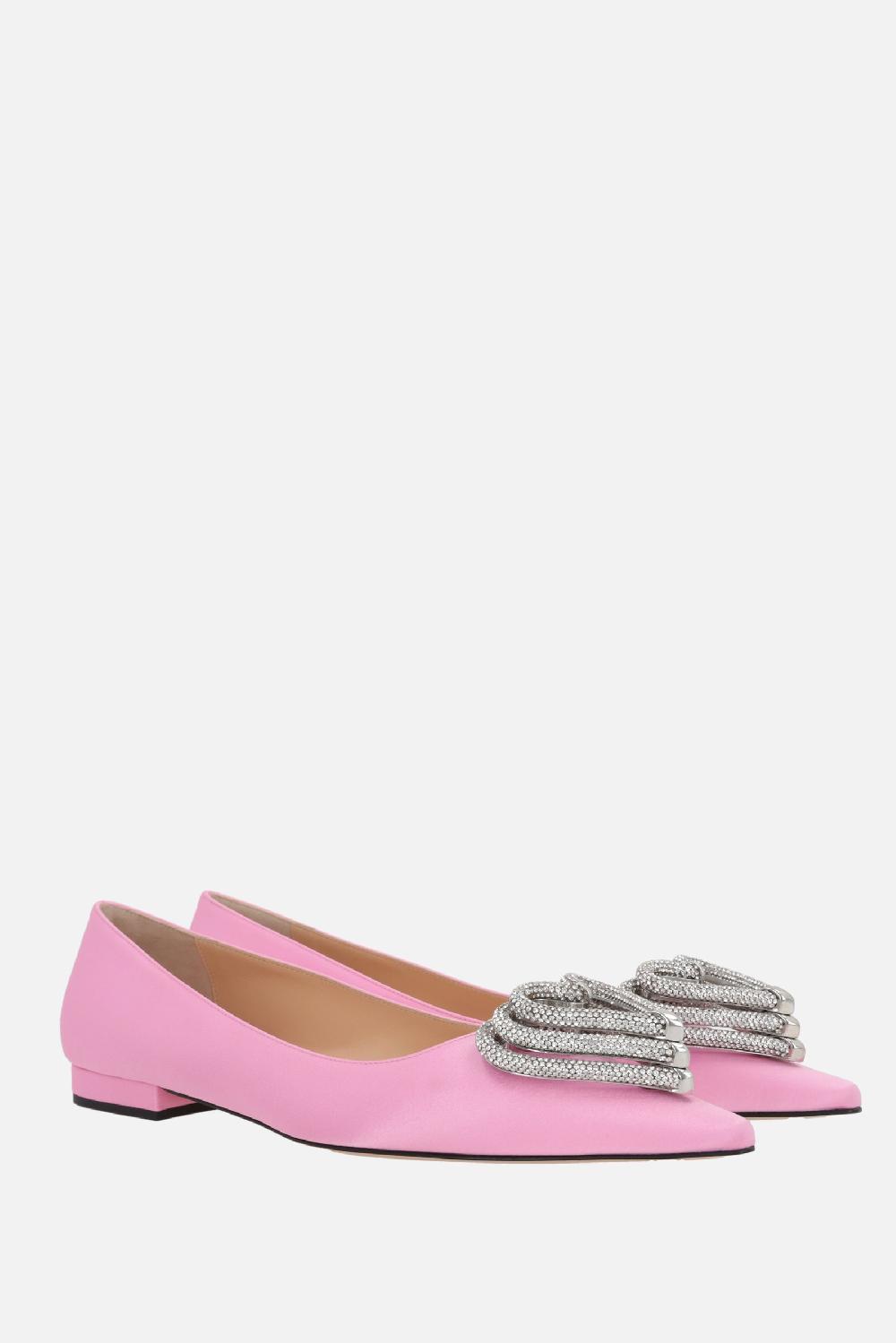 MACH & MACH ballerina Triple Heart in raso Pezzi Unici