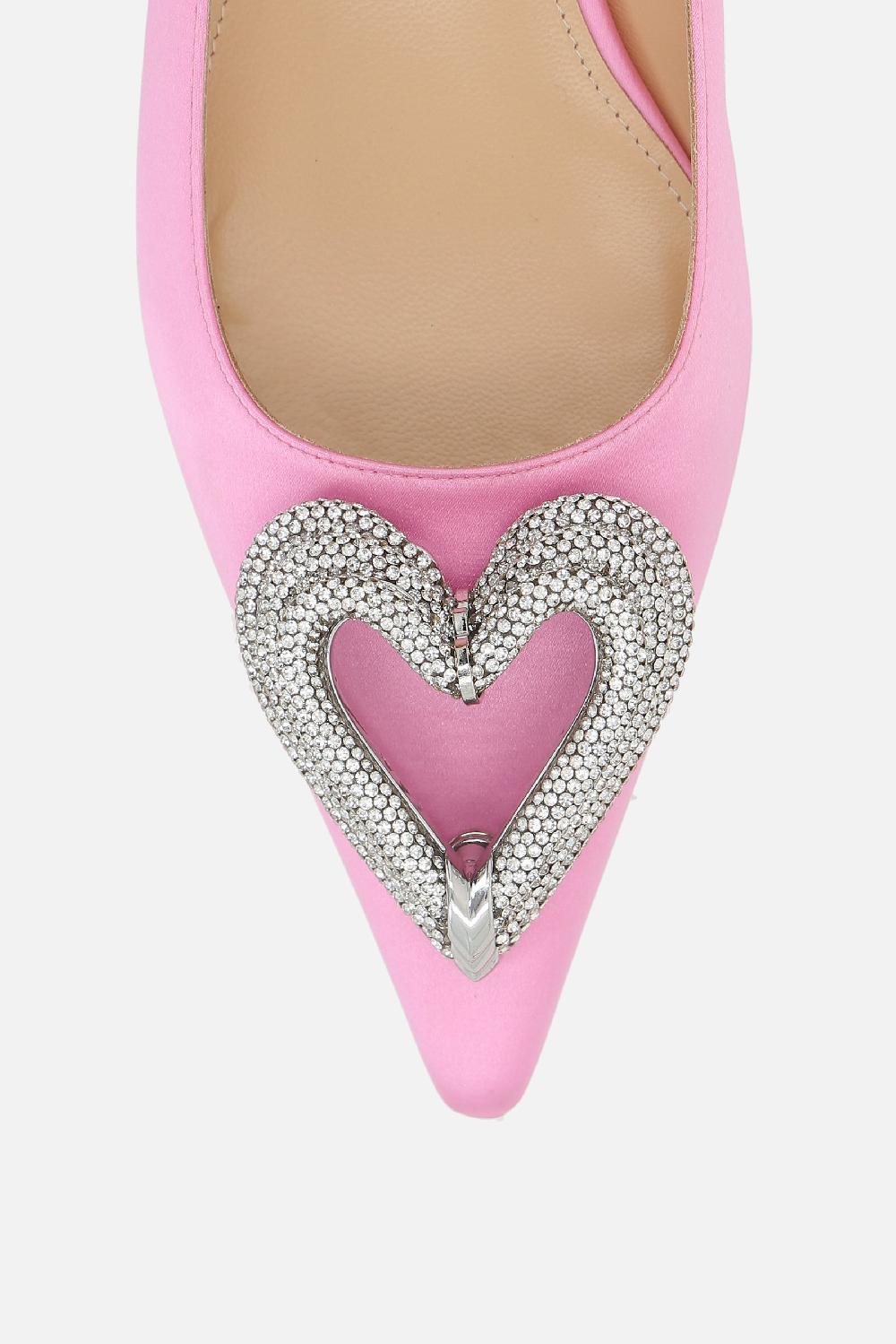 MACH & MACH ballerina Triple Heart in raso Pezzi Unici