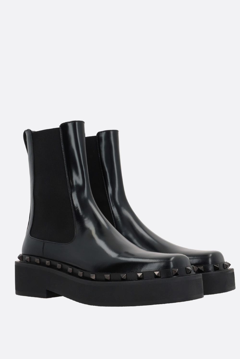 VALENTINO GARAVANI stivaletto My-Way Rockstud in pelle liscia Qualità Garantita