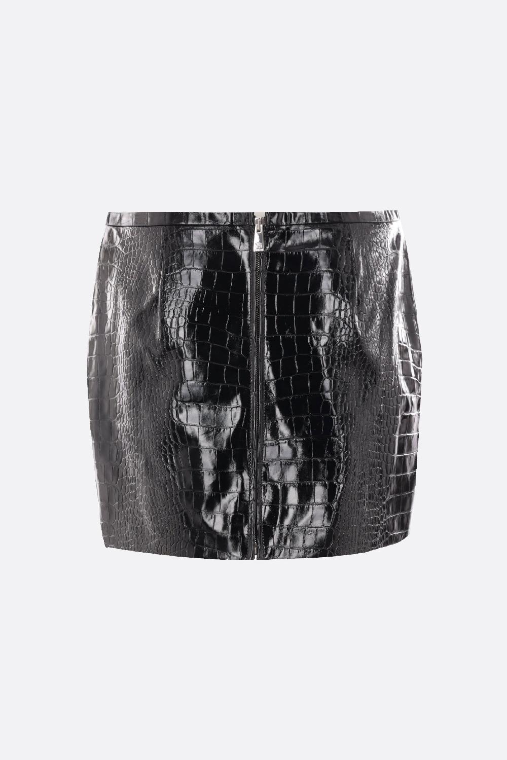 VERSACE minigonna in pelle lucida effetto coccodrillo Acquista Ora