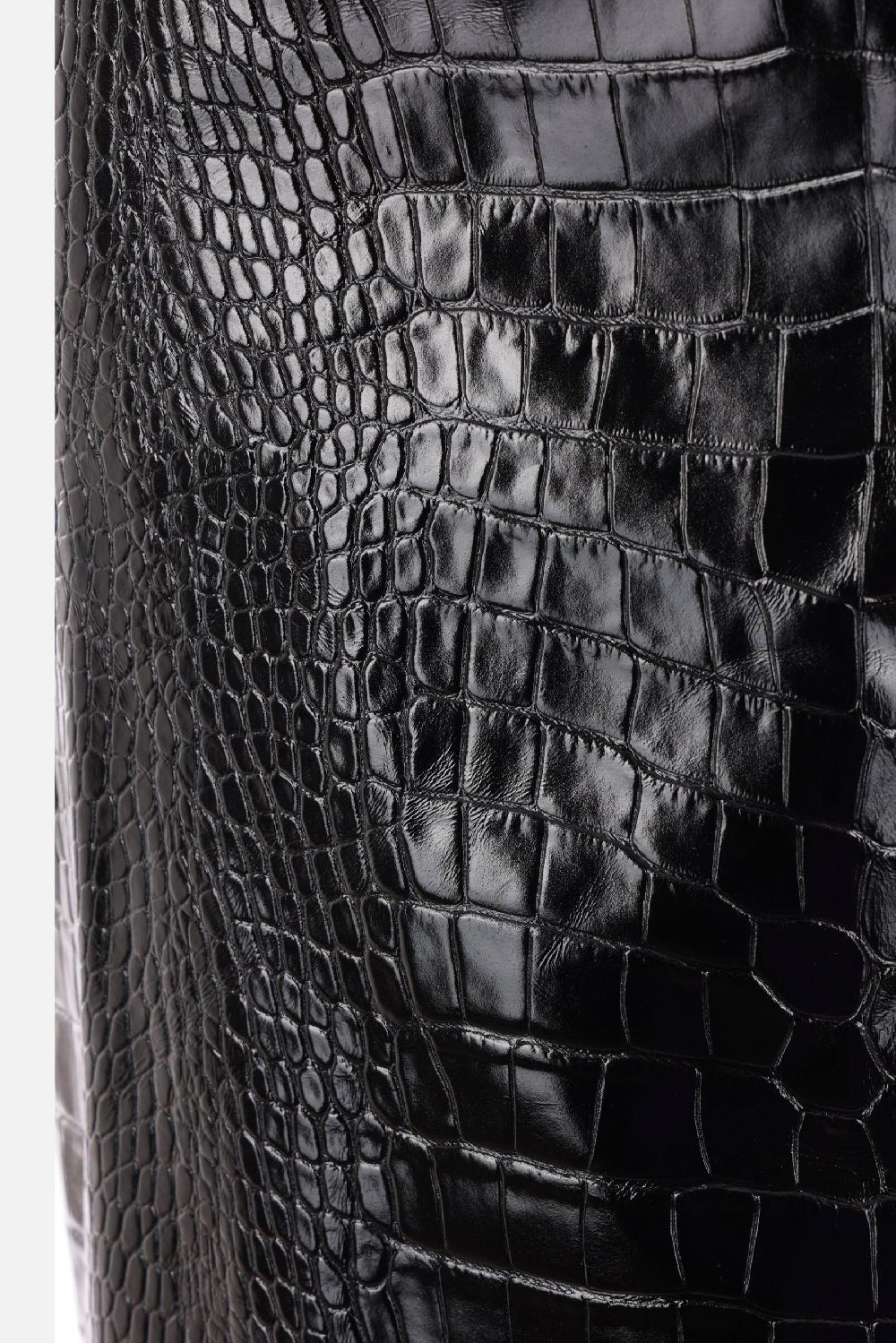 VERSACE minigonna in pelle lucida effetto coccodrillo Acquista Ora