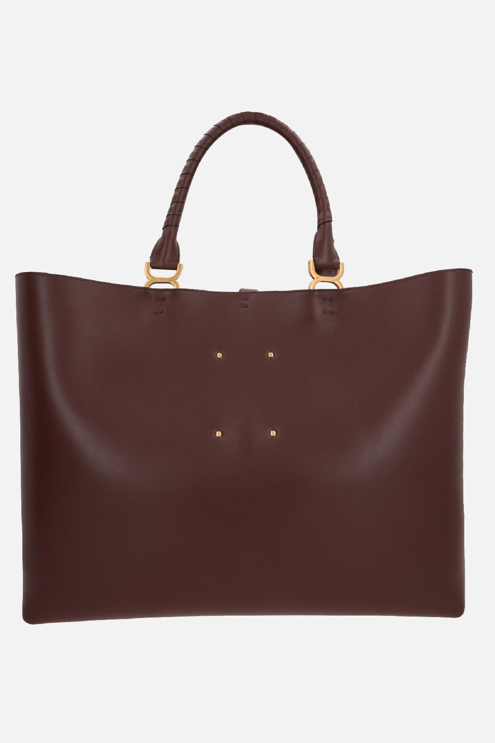 CHLOÉ borsa tote Marcie in suede e pelle liscia Presa