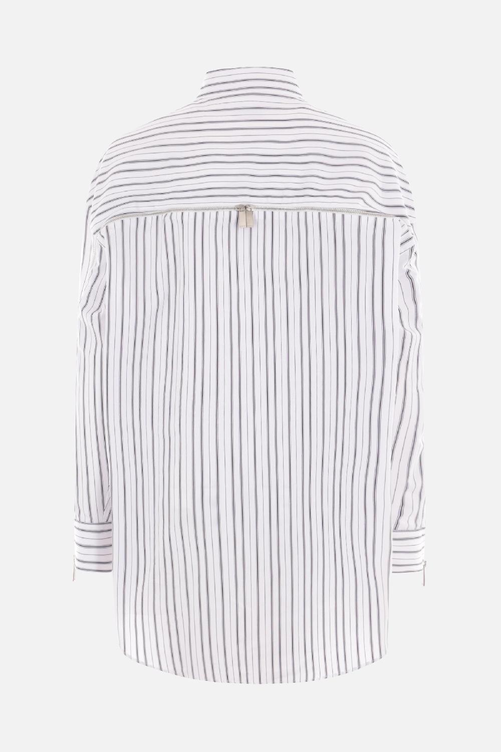 OFF WHITE camicia oversize in popeline a righe con zip Hotsell