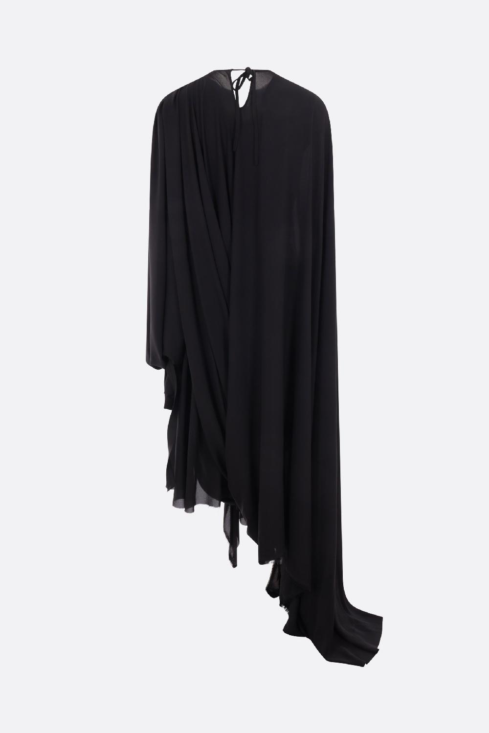 BALENCIAGA abito drappeggiato oversize in crepe tecnico leggero 2025