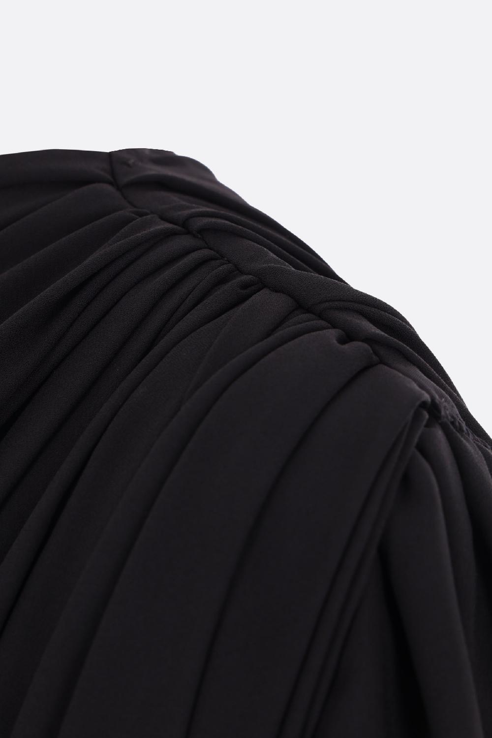 BALENCIAGA abito drappeggiato oversize in crepe tecnico leggero 2025