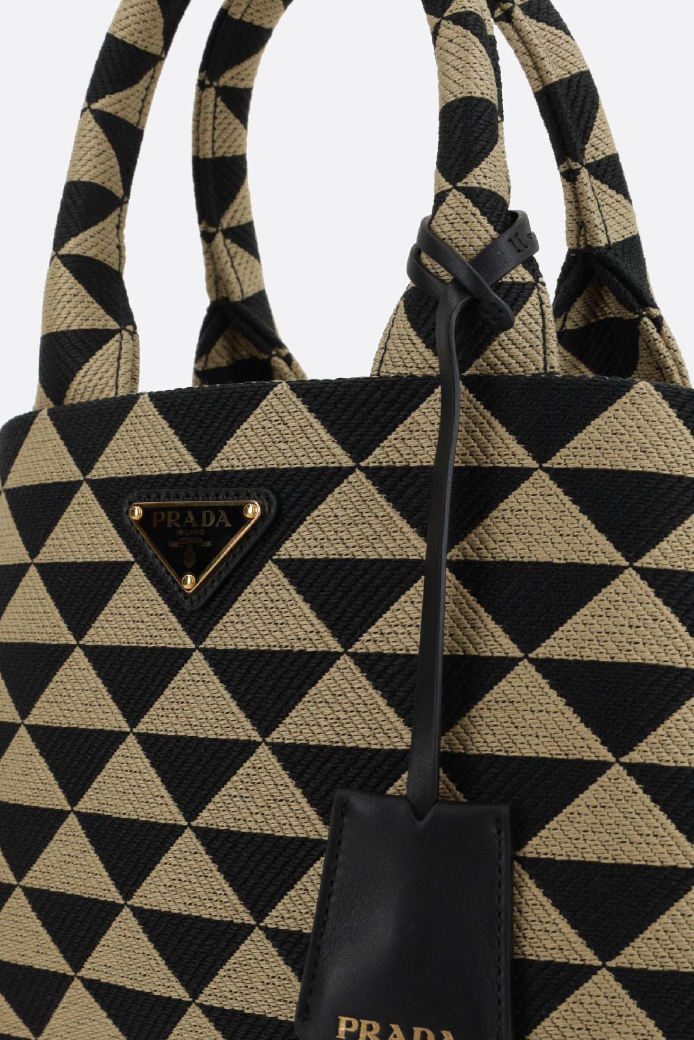 PRADA borsa shopping Prada Symbole small in jacquard In Linea