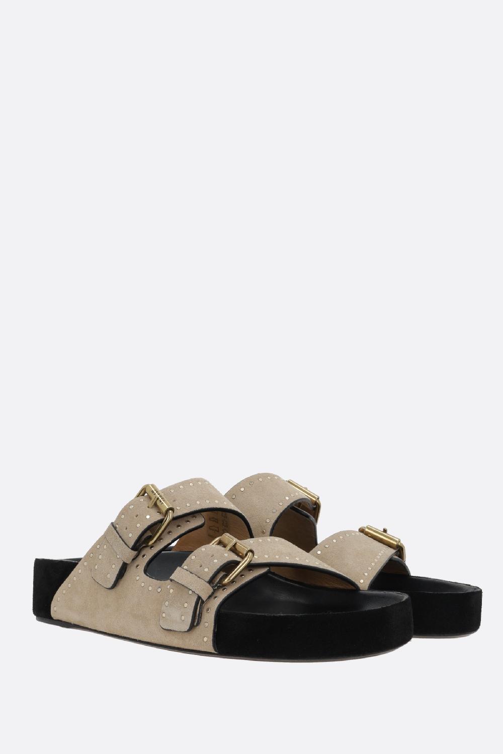 ISABEL MARANT sandalo flat Lennyo in suede Soddisfazione Garantita
