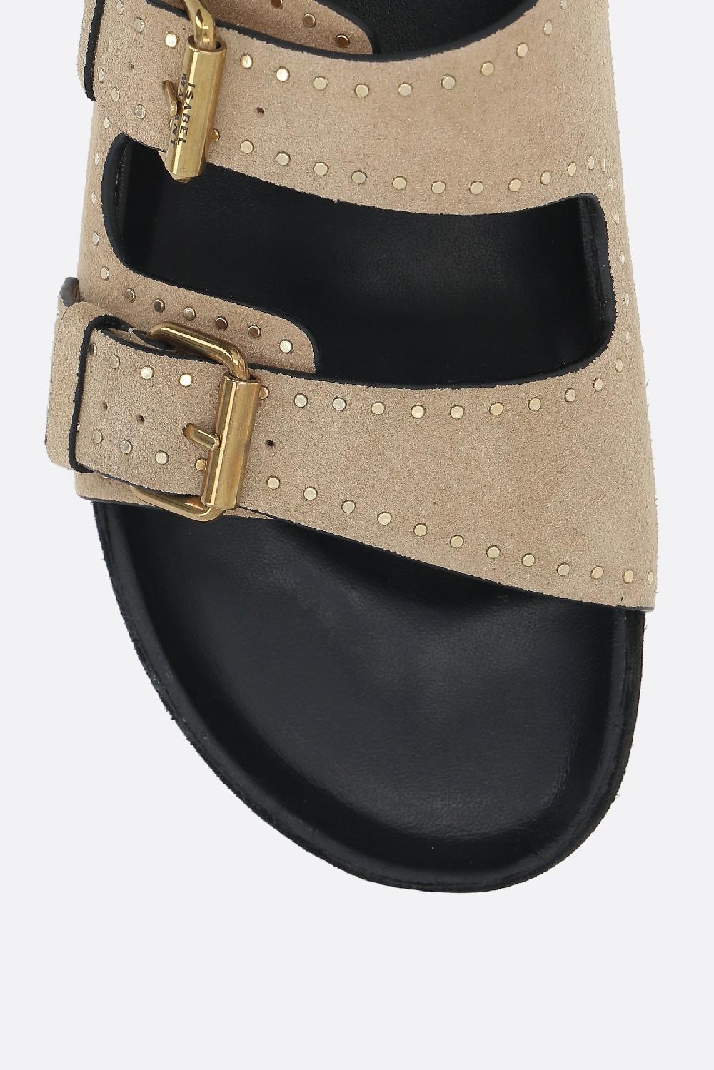 ISABEL MARANT sandalo flat Lennyo in suede Soddisfazione Garantita