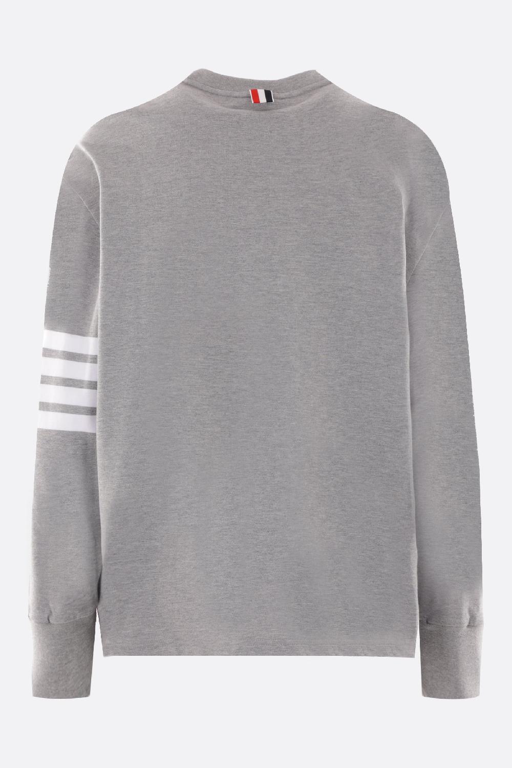 THOM BROWNE t-shirt a maniche lunghe in cotone con dettaglio 4-bar Offerte