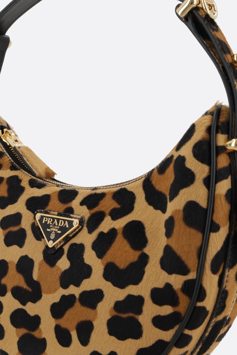 PRADA borsa a spalla Prada Arqué in cavallino stampa leopardo Solo un giorno rimasto
