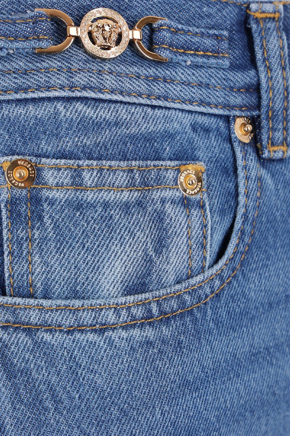 VERSACE jeans a gamba larga in denim Medusa '95 In Linea