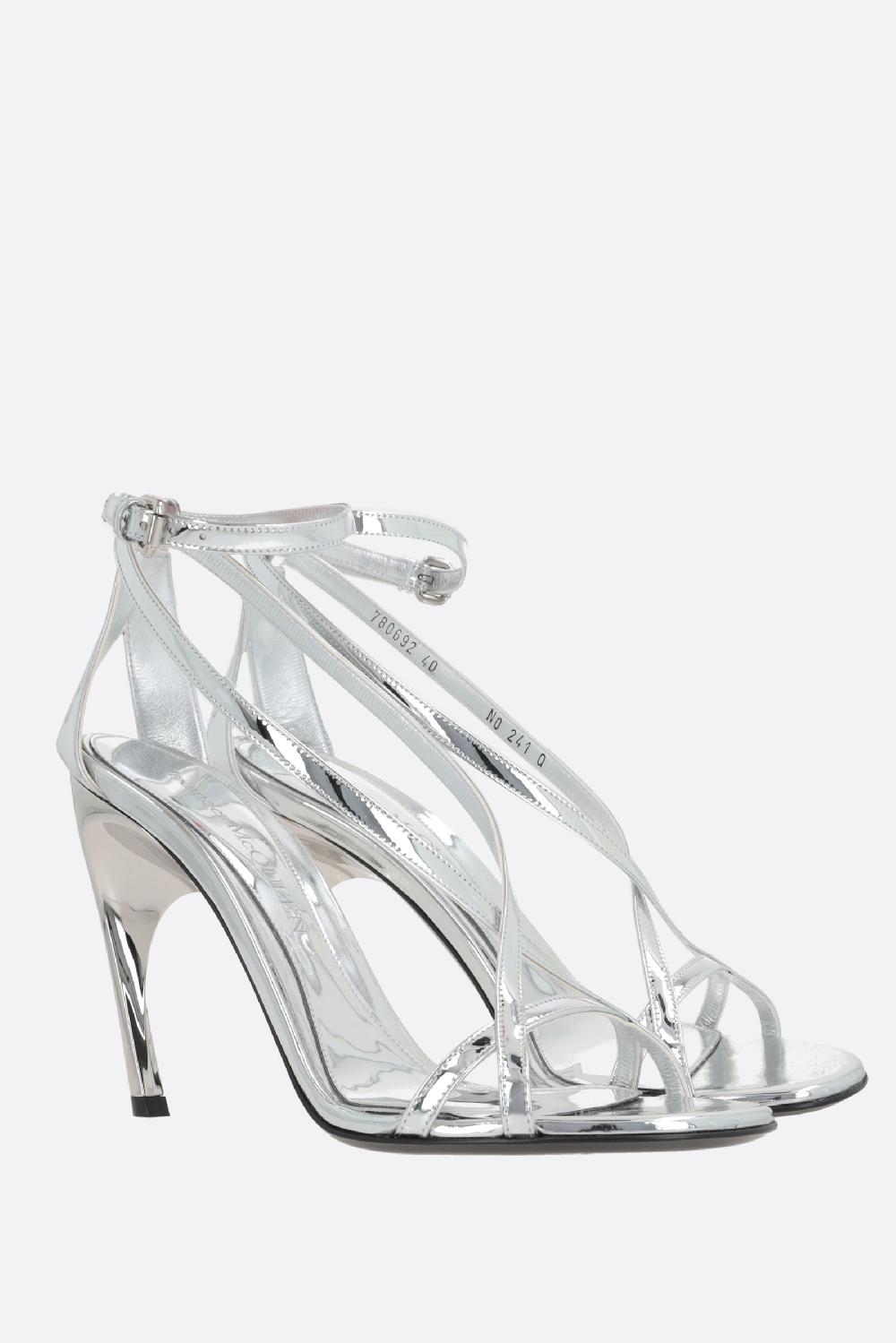 ALEXANDER McQUEEN sandalo Armadillo in ecopelle effetto specchio Nuovo