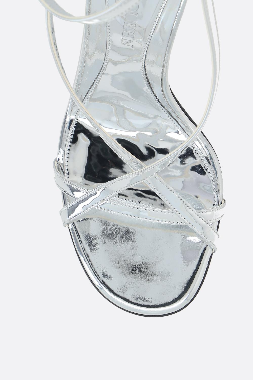 ALEXANDER McQUEEN sandalo Armadillo in ecopelle effetto specchio Nuovo