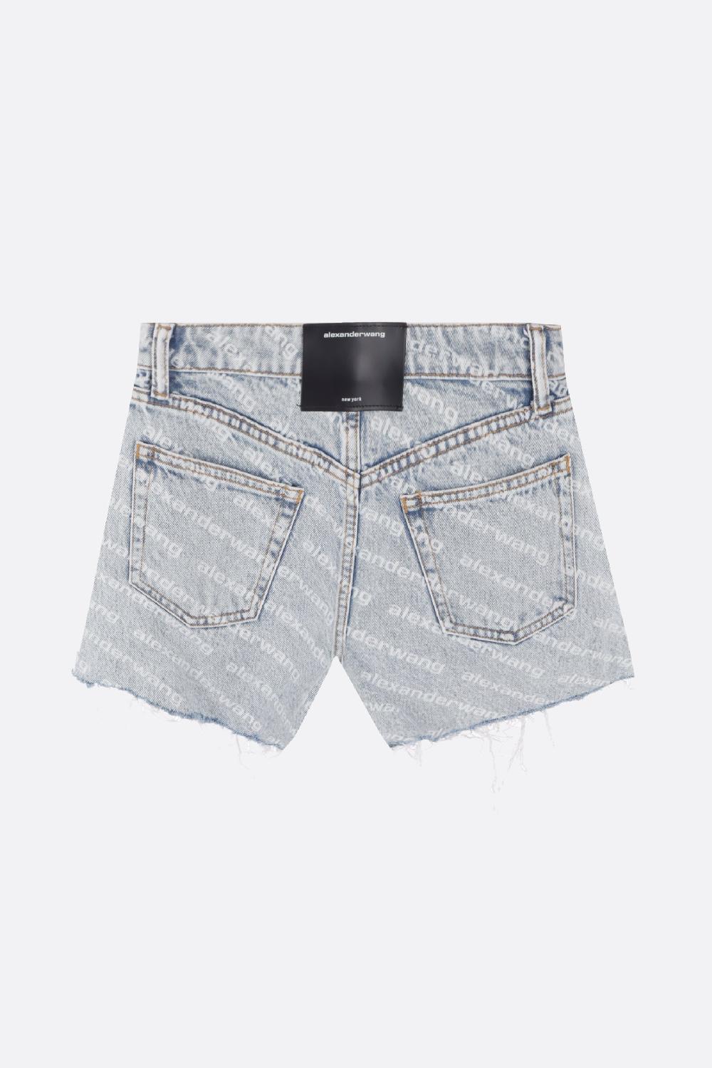 ALEXANDER WANG shorts in denim stampa logo 2025
