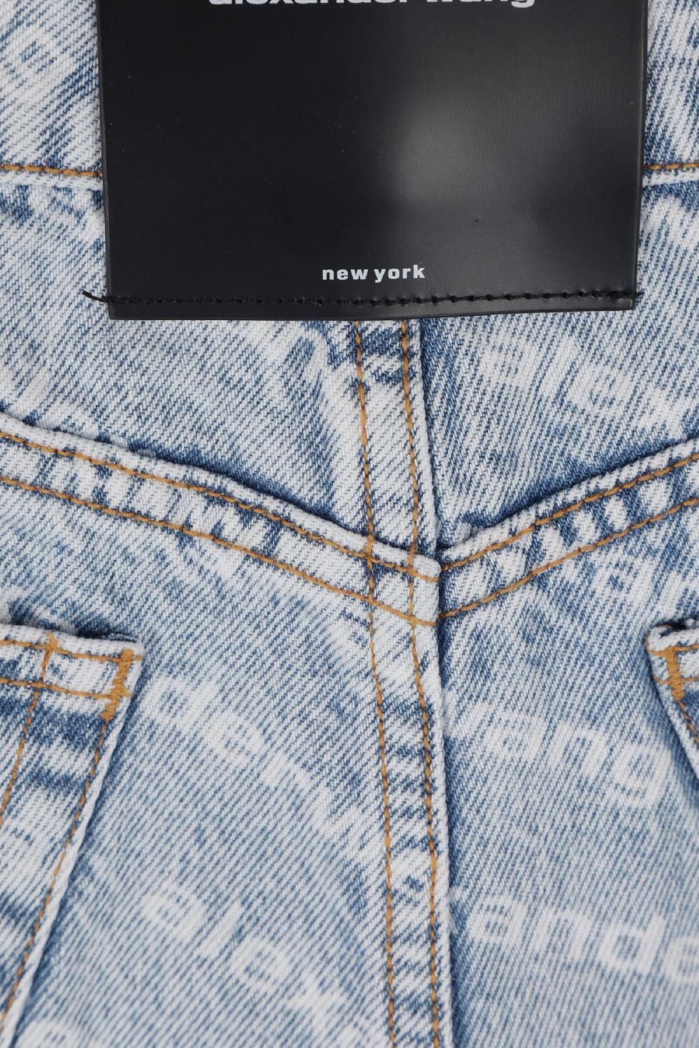 ALEXANDER WANG shorts in denim stampa logo 2025