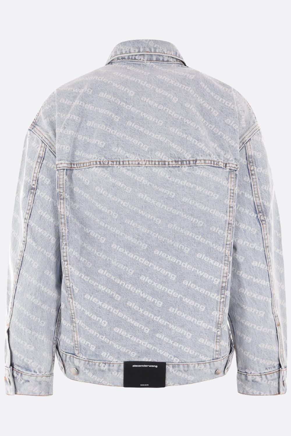 ALEXANDER WANG giubbotto in denim stampa logo In Linea