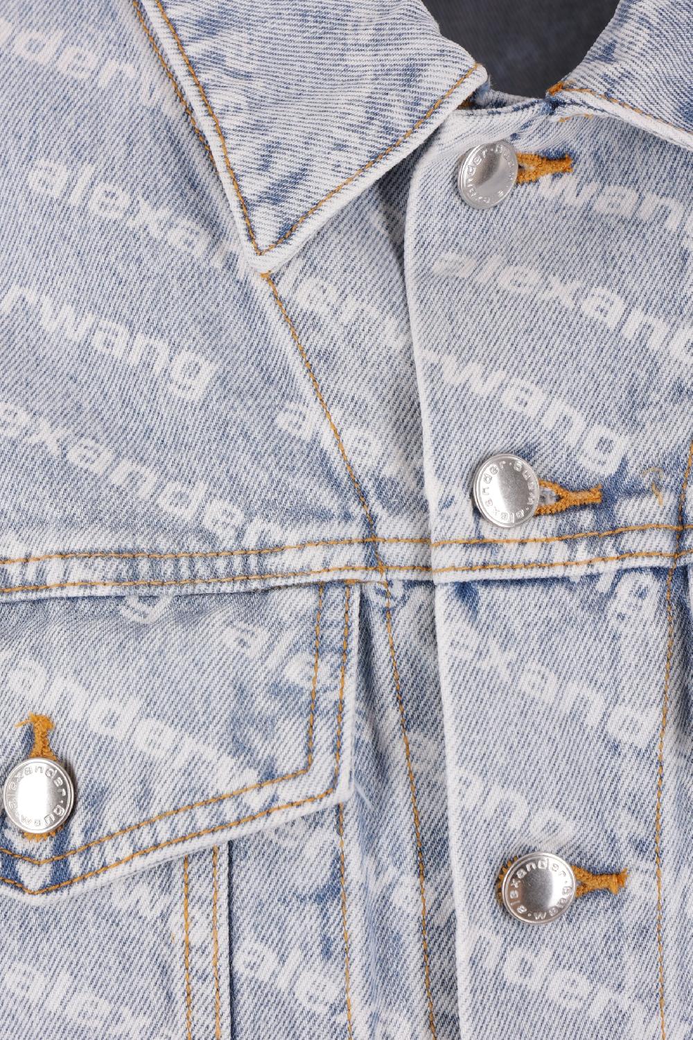 ALEXANDER WANG giubbotto in denim stampa logo In Linea