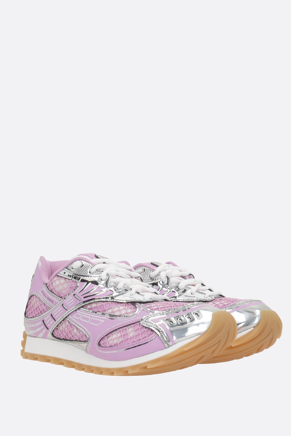 BOTTEGA VENETA sneaker Orbit in mesh e ecopelle laminata Nuovo