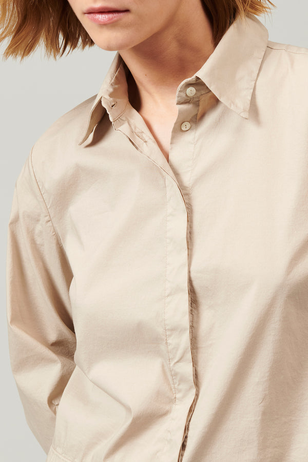 Transit Par Such Camicia in popeline di cotone stretch con manica voluminosa sagomata – Transit Saldi Di Fabbrica