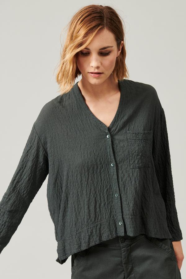 Transit Par Such Camicia stondata in goffrato di di misto lana stretch | 1013.CFDTRYP25 – Transit Moda