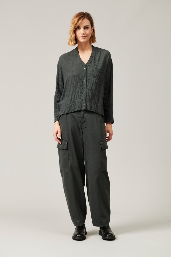 Transit Par Such Camicia stondata in goffrato di di misto lana stretch | 1013.CFDTRYP25 – Transit Moda