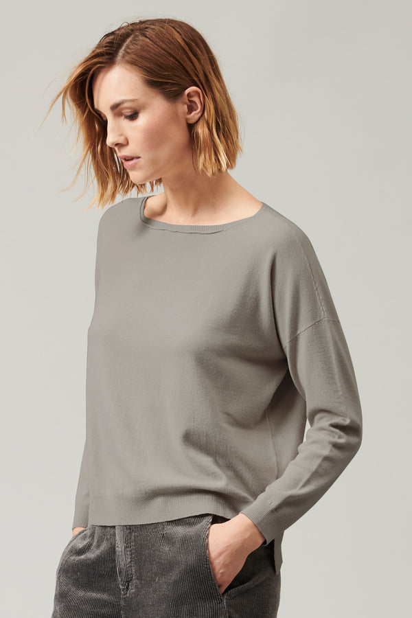 Transit Par Such Maglia oversize in viscosa e lana. linea a scatola collo a barchetta – Transit Soddisfazione Garantita