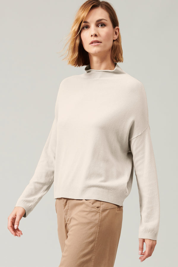 Transit Par Such Maglia oversize in viscosa e lana. linea a scatola collo a vulcano | – Transit Negozi Online