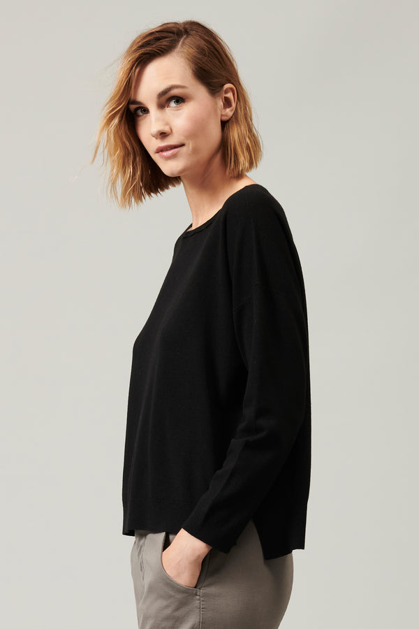 Transit Par Such Maglia oversize in viscosa e lana. linea a scatola collo a barchetta – Transit Promozione Limitata