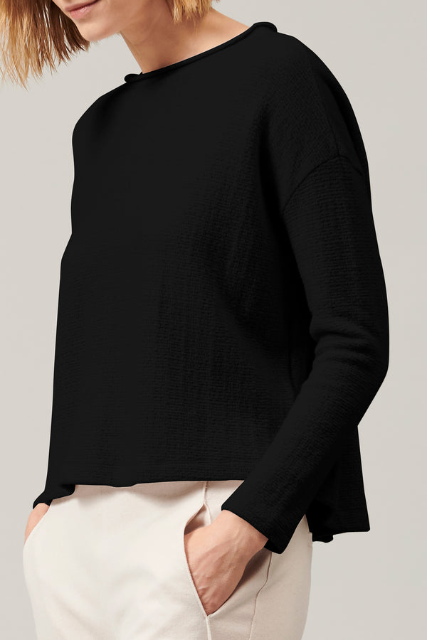 Transit Par Such Maglia di lana e viscosa jacquard microfantasia collo sbarcato e chius – Transit Saldi Di Fabbrica