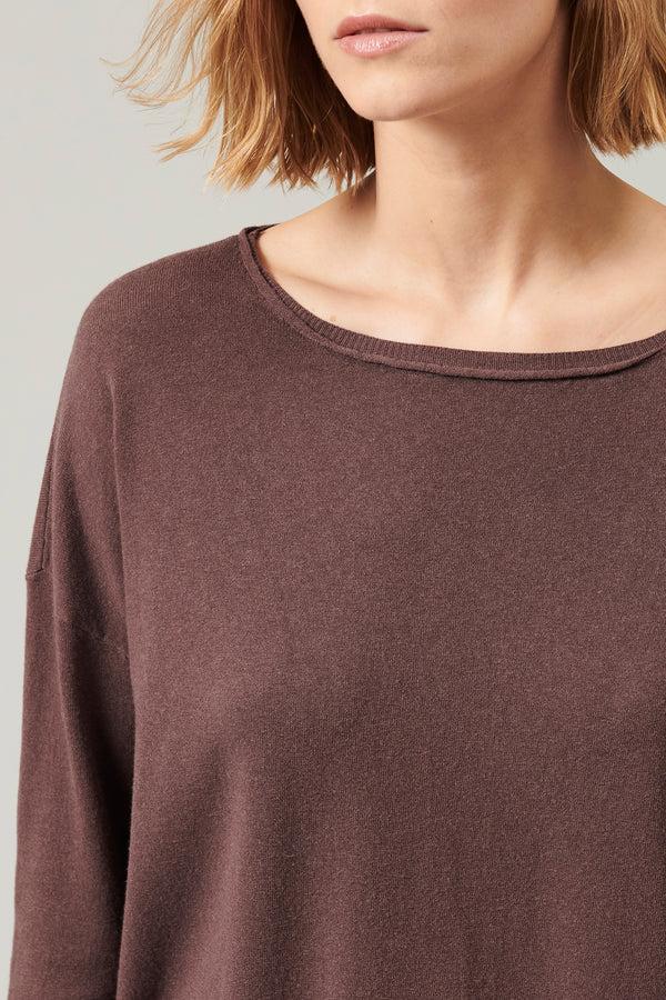 Transit Par Such Maglia oversize in viscosa e lana. linea a scatola collo a barchetta – Transit Negozio