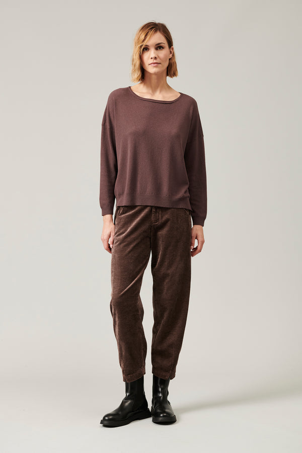 Transit Par Such Maglia oversize in viscosa e lana. linea a scatola collo a barchetta – Transit Negozio