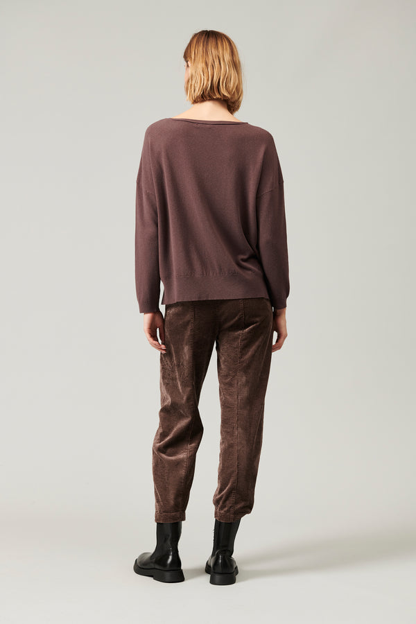 Transit Par Such Maglia oversize in viscosa e lana. linea a scatola collo a barchetta – Transit Negozio