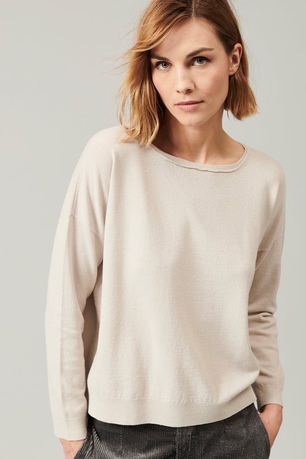 Transit Par Such Maglia oversize in viscosa e lana. linea a scatola collo a barchetta – Transit In Saldo