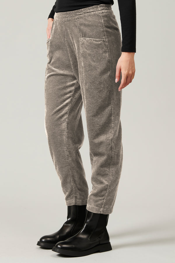 Transit Par Such Pantalone comfort fit con elastico in vita in velluto a coste di visco – Transit Negozi Online