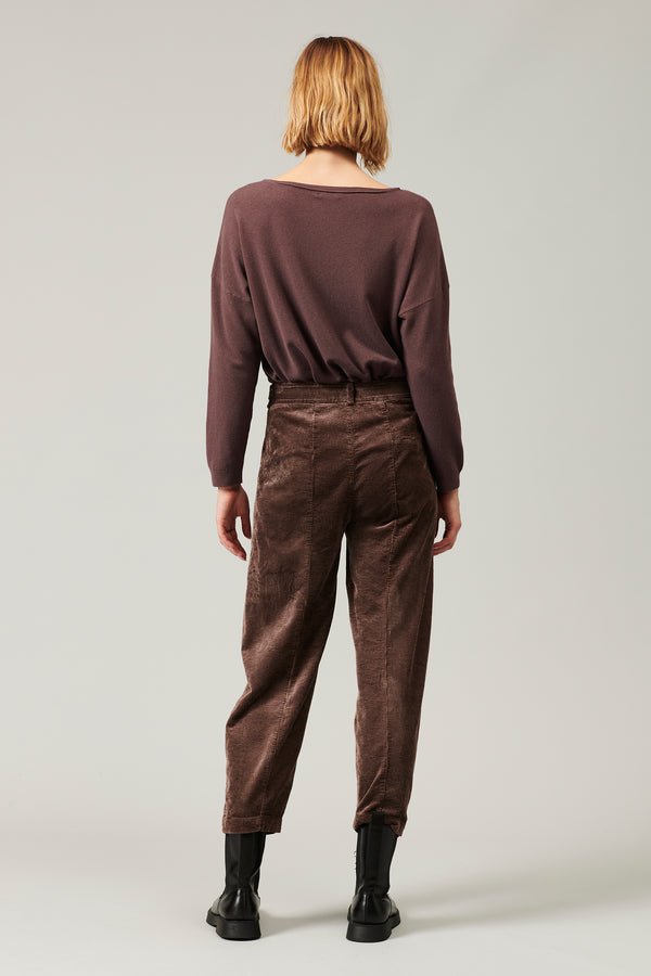Transit Par Such Pantalone comfort fit in velluto a coste di viscosa e cotone stretch | – Transit Novità