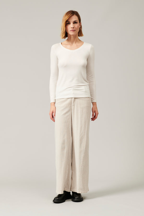 Transit Par Such T-shirt scollo a v slim fit in jersey di modal stretch | 1013.CFDTRYI1 – Transit In Linea