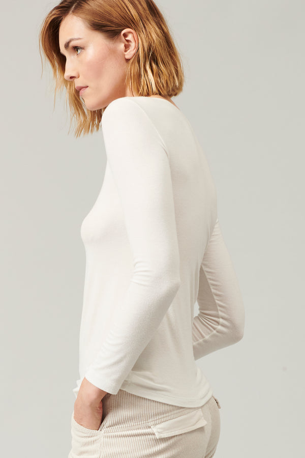 Transit Par Such T-shirt scollo a v slim fit in jersey di modal stretch | 1013.CFDTRYI1 – Transit In Linea