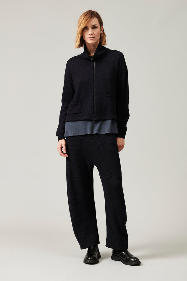 Transit Par Such Maglia zippata in maglia di lana e viscosa jacquard microfantasia | 10 – Transit Online