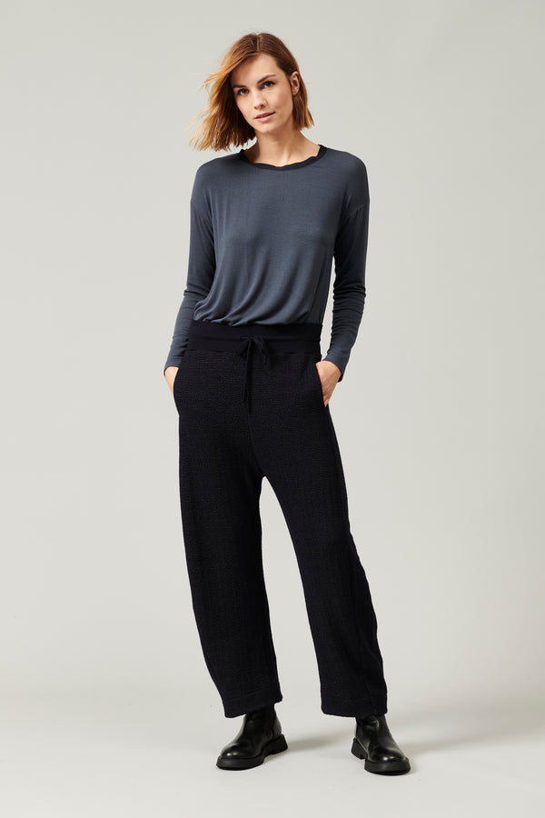 Transit Par Such Pantalone in maglia di misto lana jacquard microfantasia | 1013.CFDTRY – Transit Moda