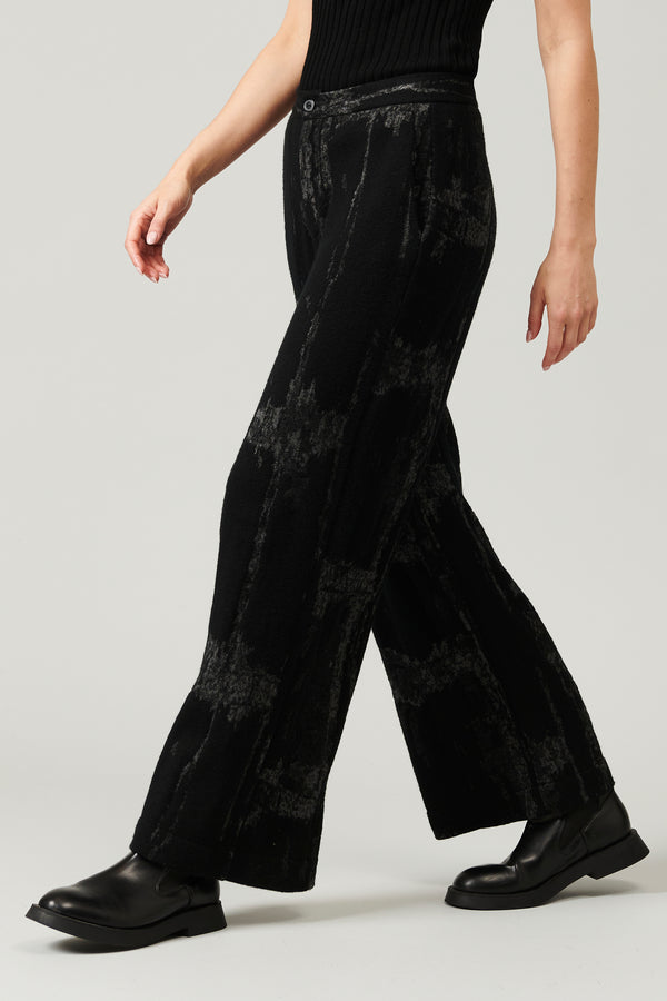 Transit Par Such Pantalone palazzo in maglia di lana e viscosa jaquard | 1013.CFDTRY641 – Transit Qualità Garantita