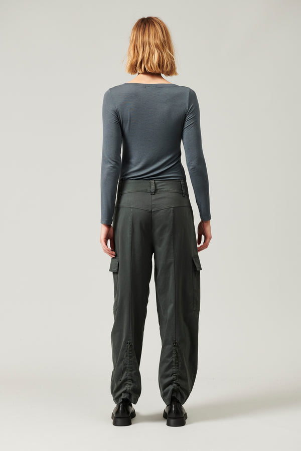 Transit Par Such Pantalone cargo in raso di cotone stretch | 1013.CFDTRYR276.24 – Transit Promozione Limitata