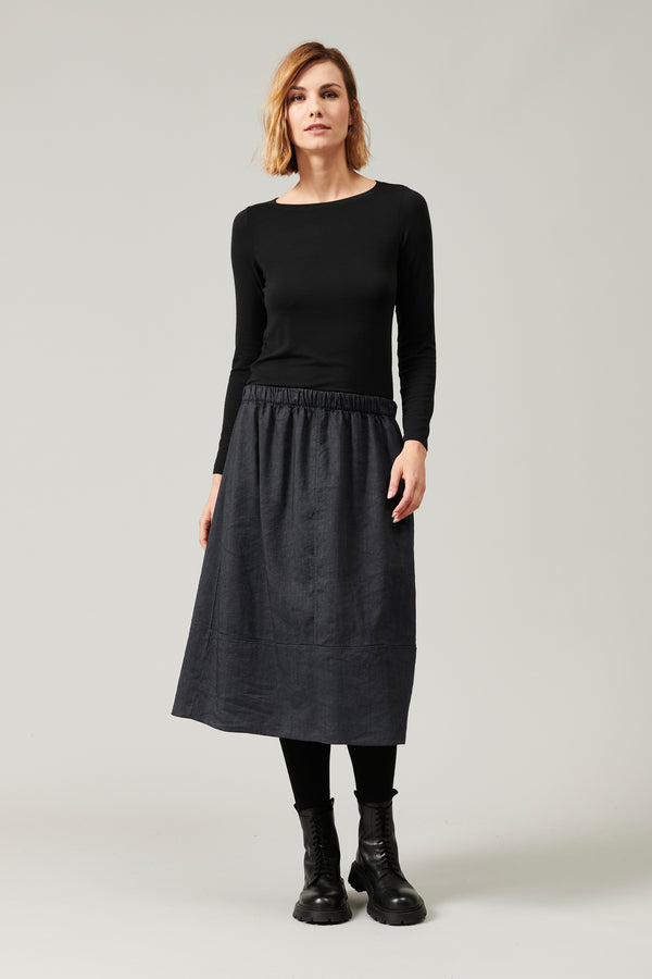 Transit Par Such Gonna arricciata con elastico in vita e balza sul fondo in lana e lino – Transit Shopping Online